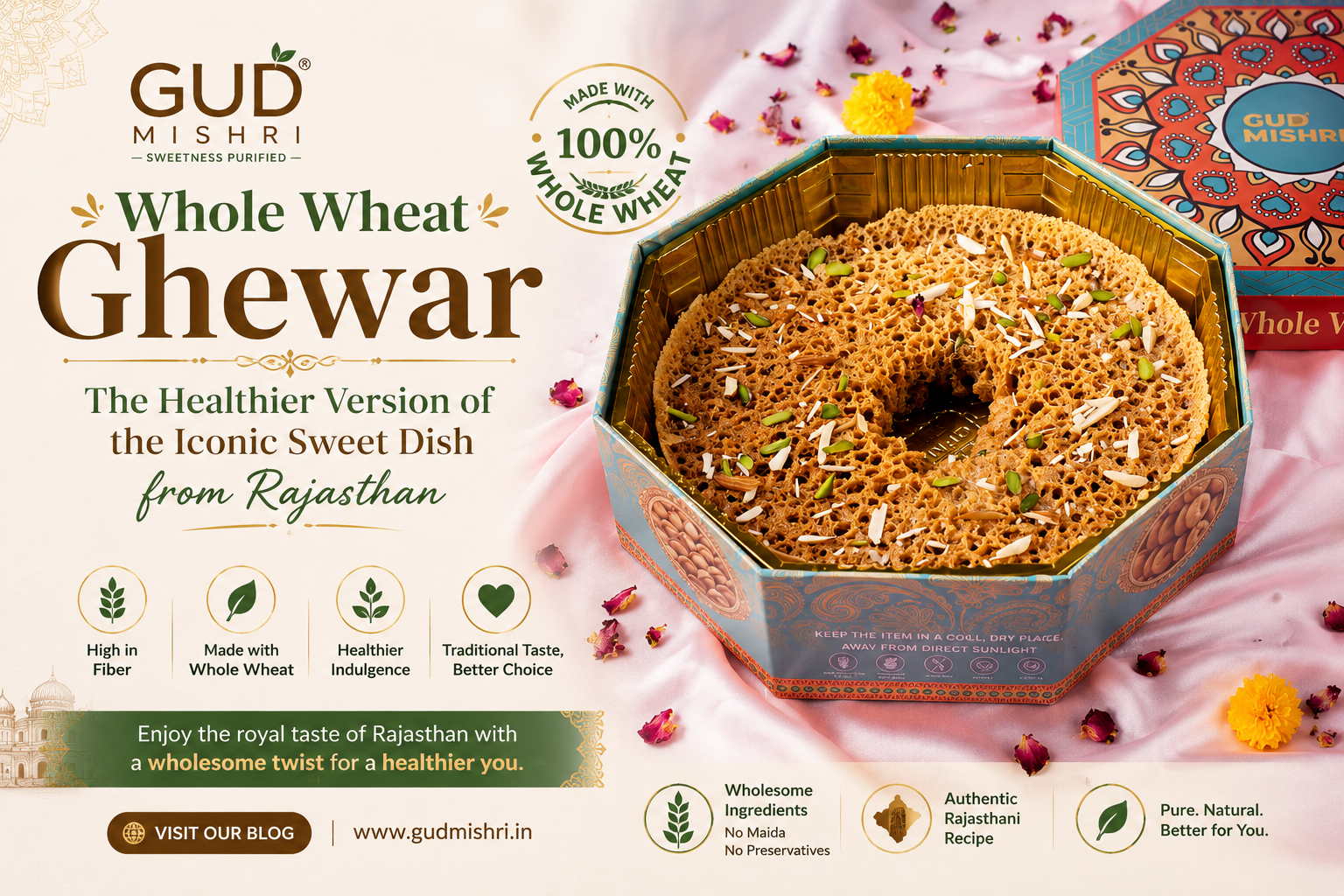 Whole Wheat Ghewar: The Healthier Version of the Iconic Sweet Dish from Rajasthan