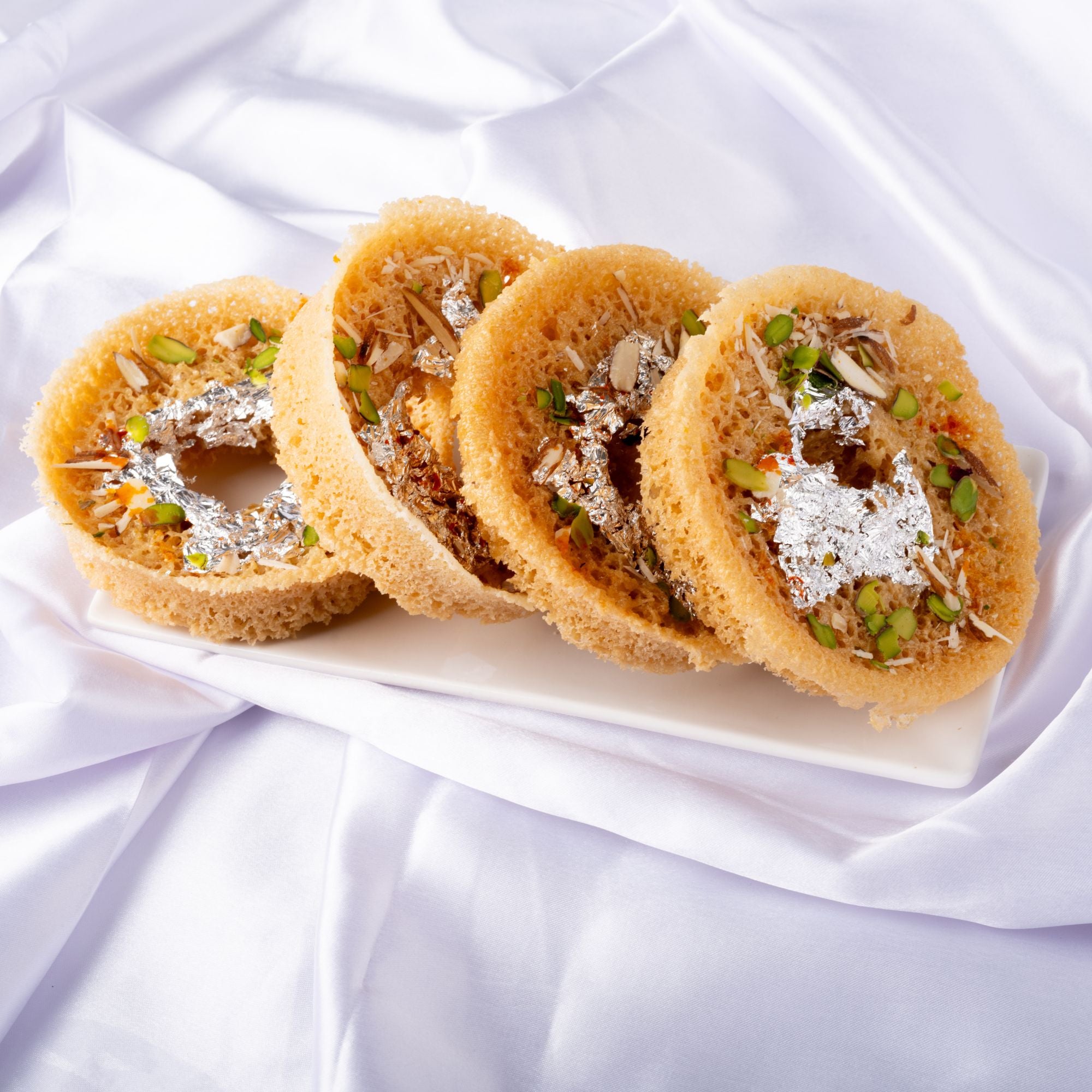 Whole Wheat Mini Mishri Chasni Ghewar - Gud Mishri