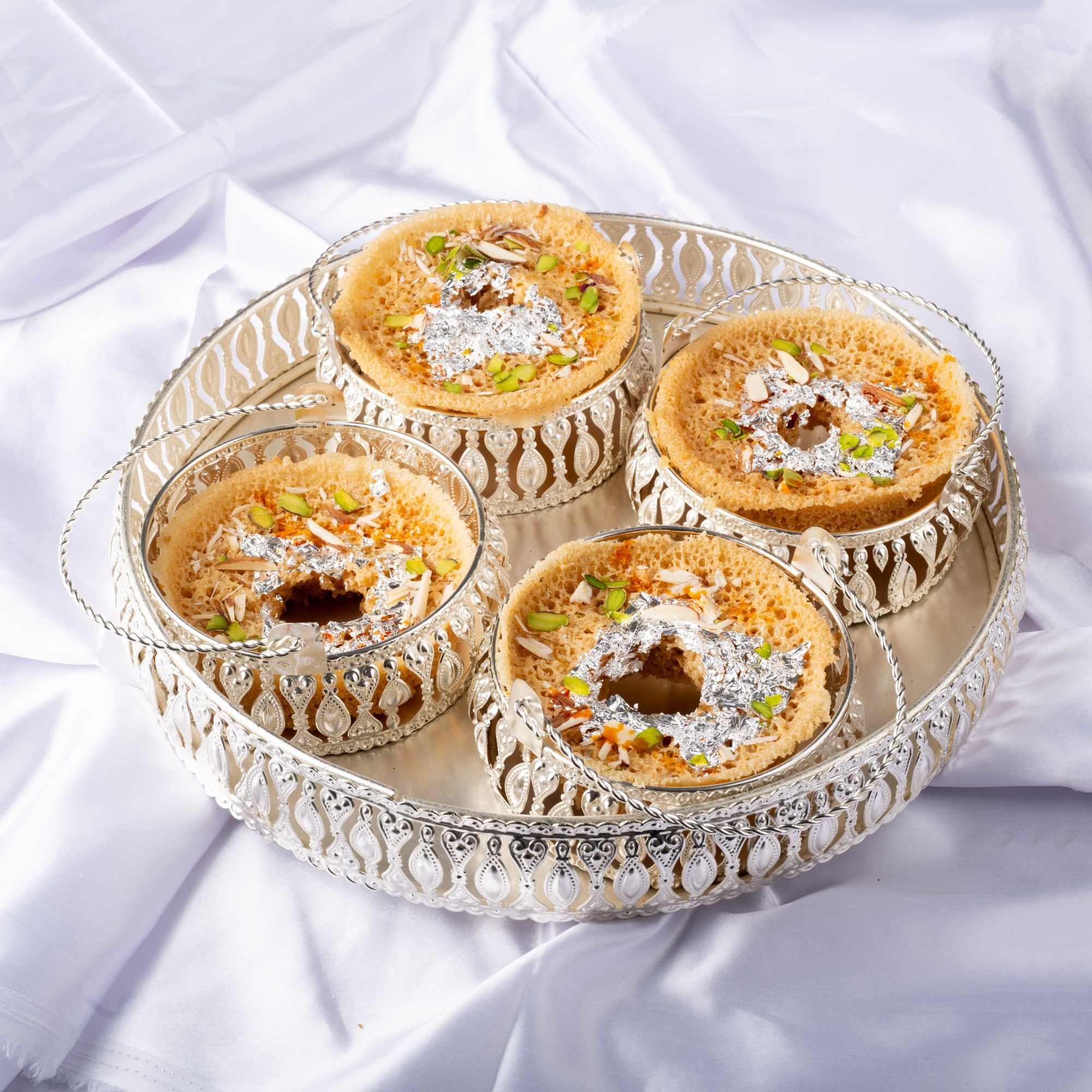 Whole Wheat Mini Mishri Chasni Ghewar - Gud Mishri