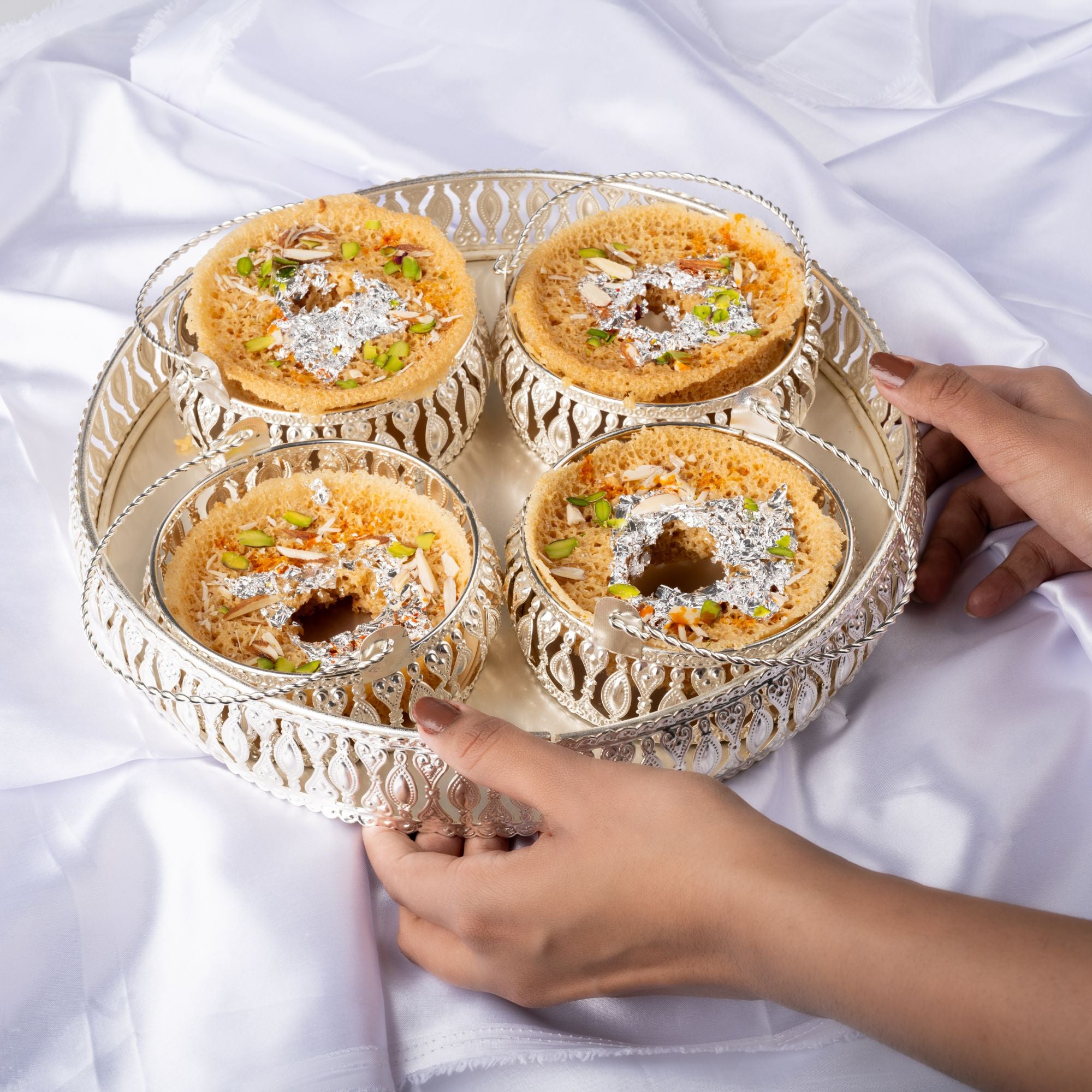 Whole Wheat Mini Mishri Chasni Ghewar - Gud Mishri