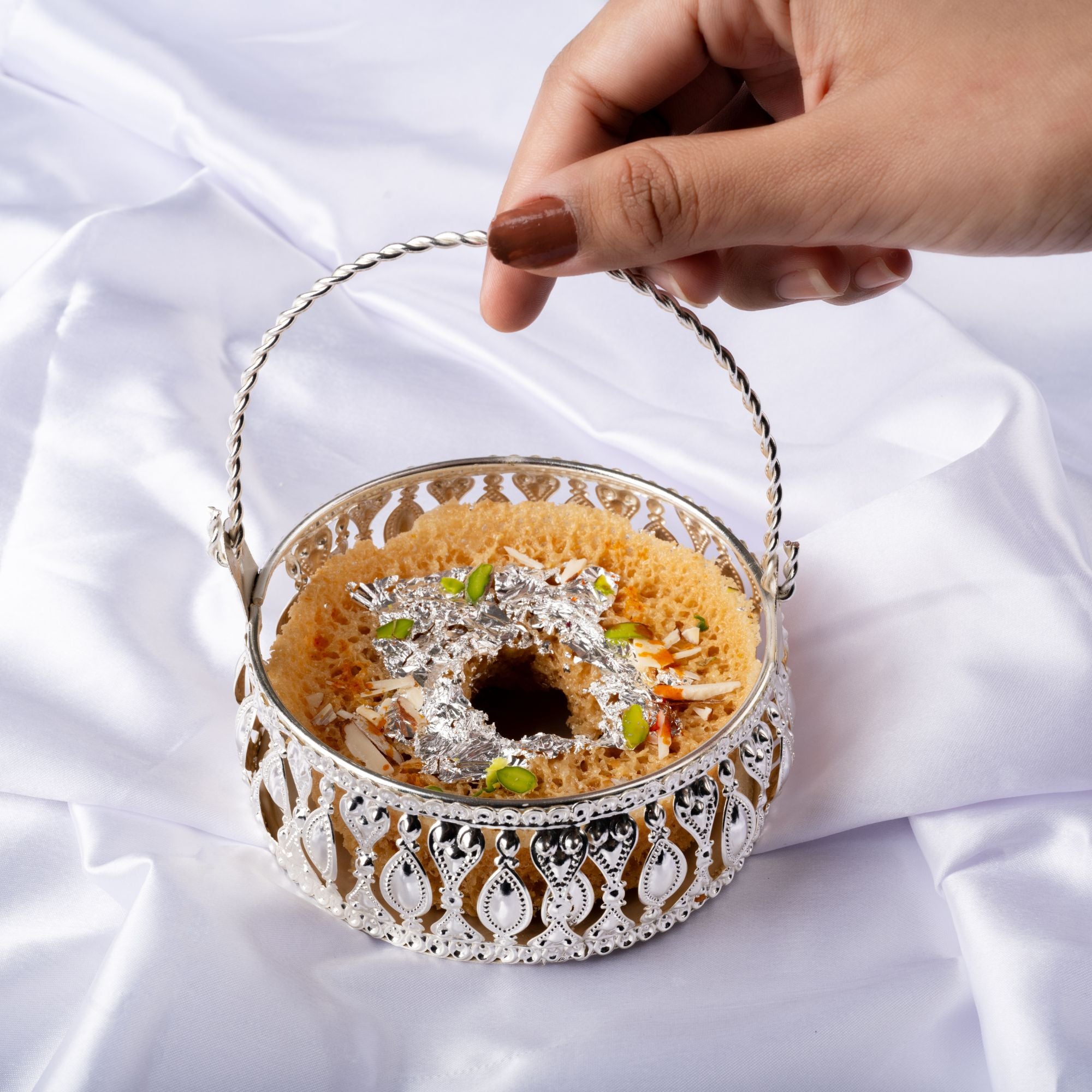 Whole Wheat Mini Mishri Chasni Ghewar - Gud Mishri