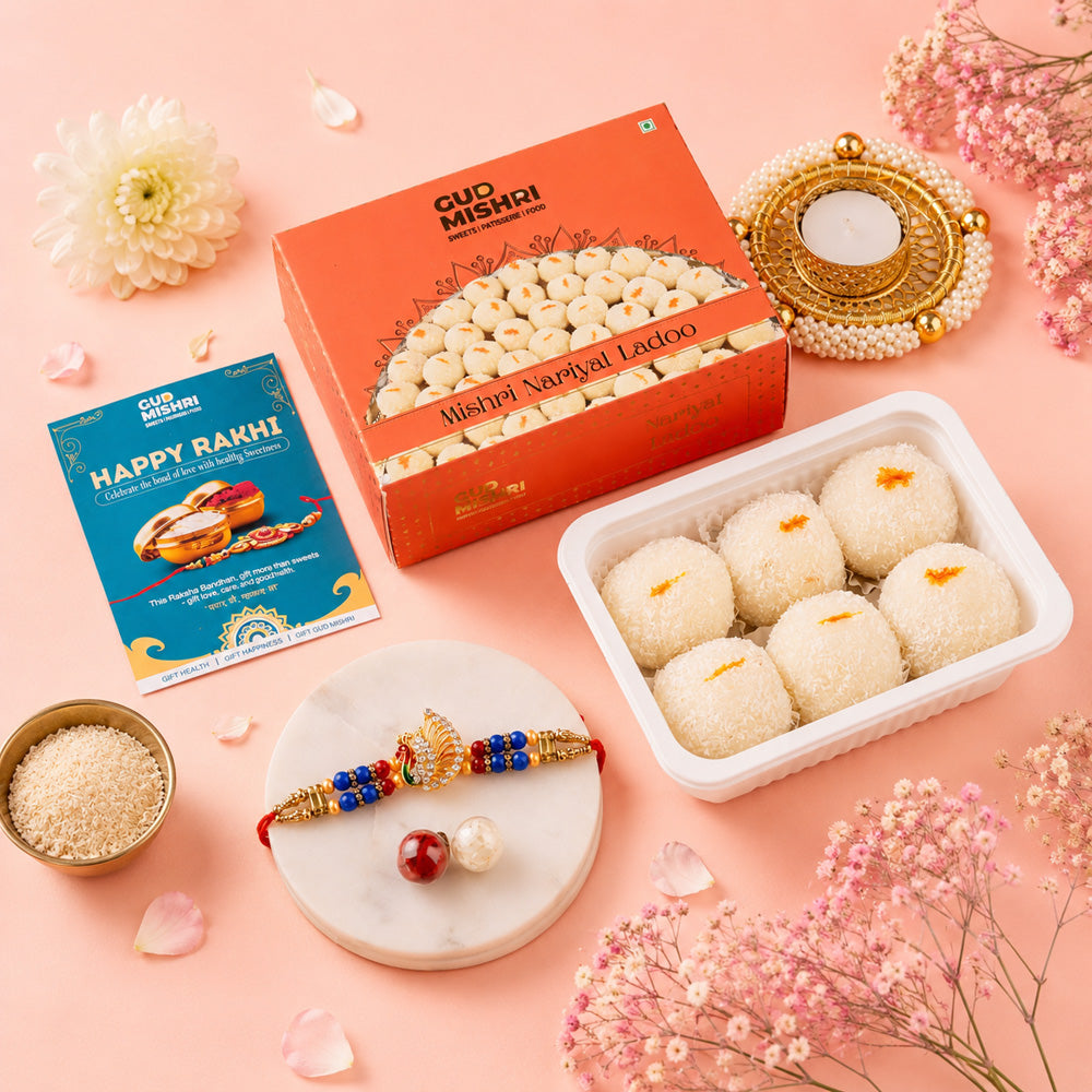 Nariyal Ladoo with Rakhi Combo