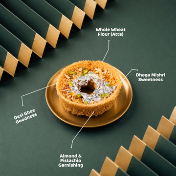 Whole Wheat Mini Mishri Chasni Ghewar