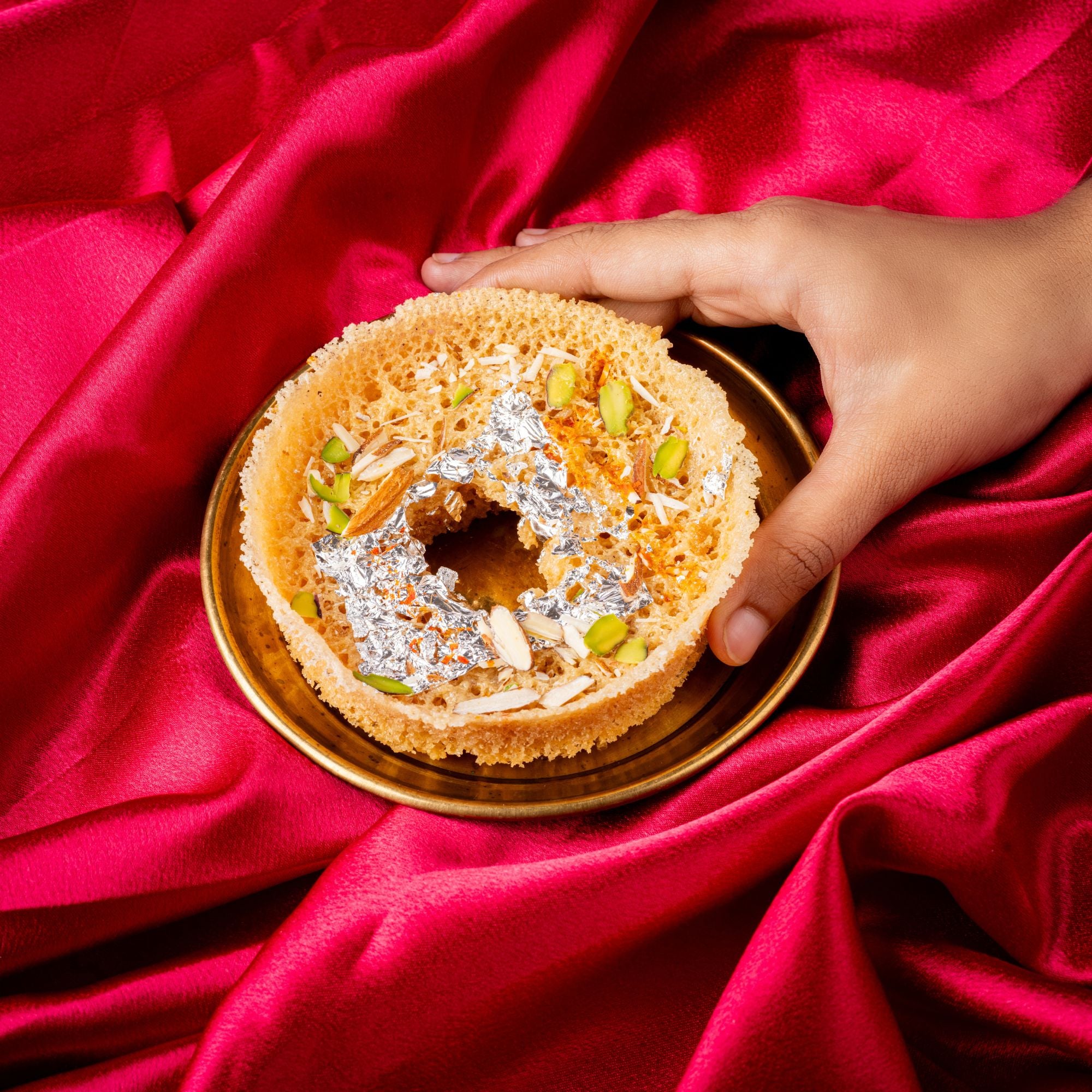Whole Wheat Mini Mishri Chasni Ghewar - Gud Mishri