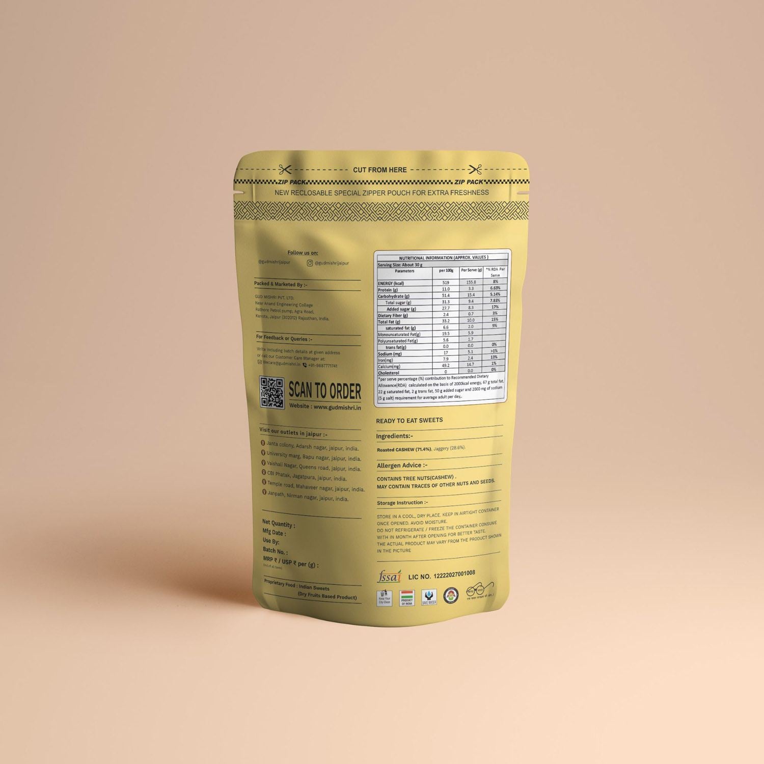 Gud Cashew (200gm) - Gud Mishri