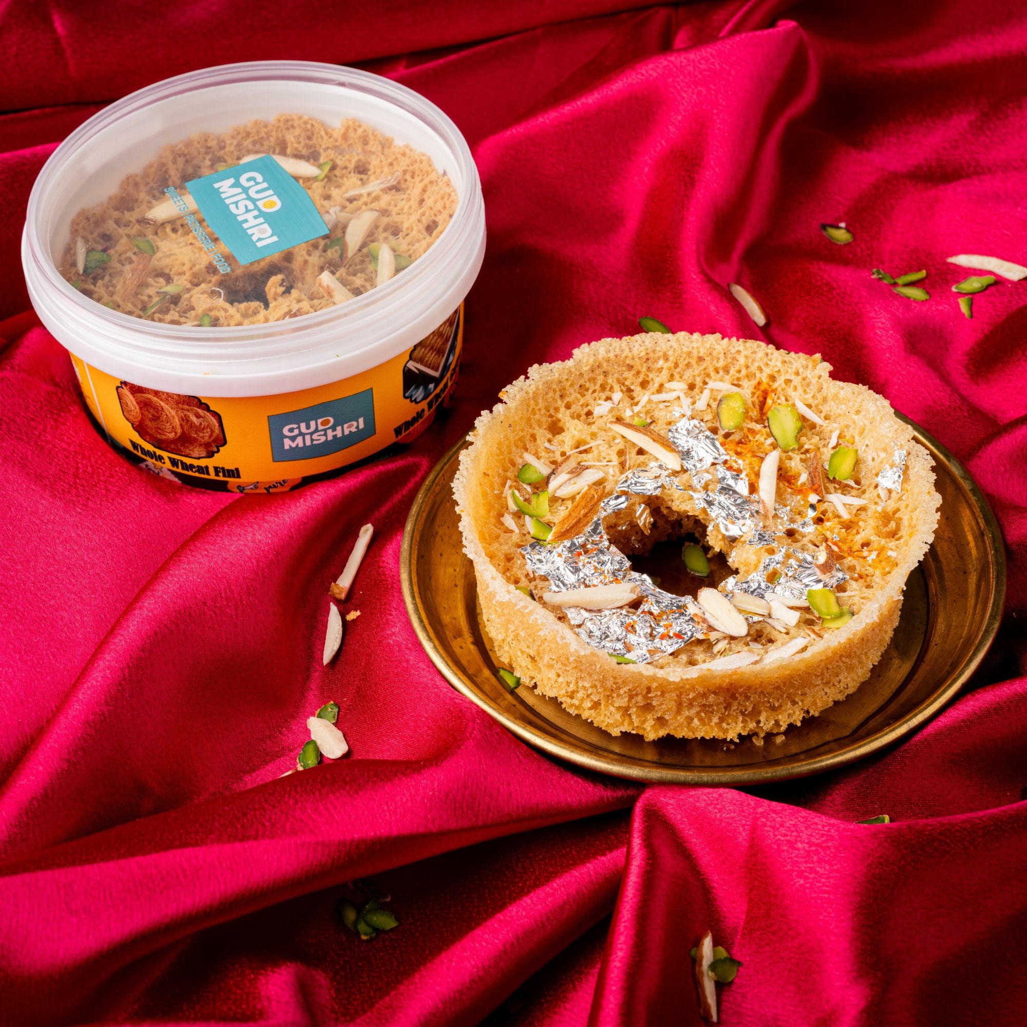 Whole Wheat Mini Mishri Chasni Ghewar - Gud Mishri