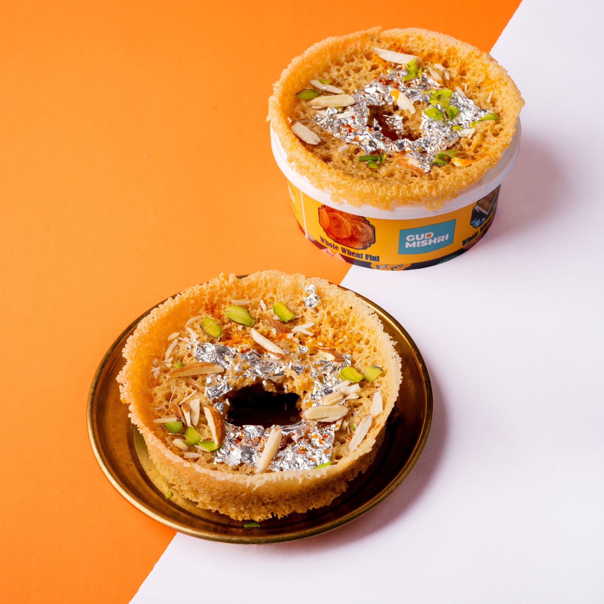 Whole Wheat Mini Mishri Chasni Ghewar - Gud Mishri