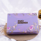 Gud Mishri Diwali Gift Hamper - AP01 | Rose Kaju Katli MAP Box 200gm, Methi Mathri 100gm, Kaju pouch 70gm, Kismis pouch 70gm, Chocolate 25gm| Premium Festive Gift Box - Gud Mishri