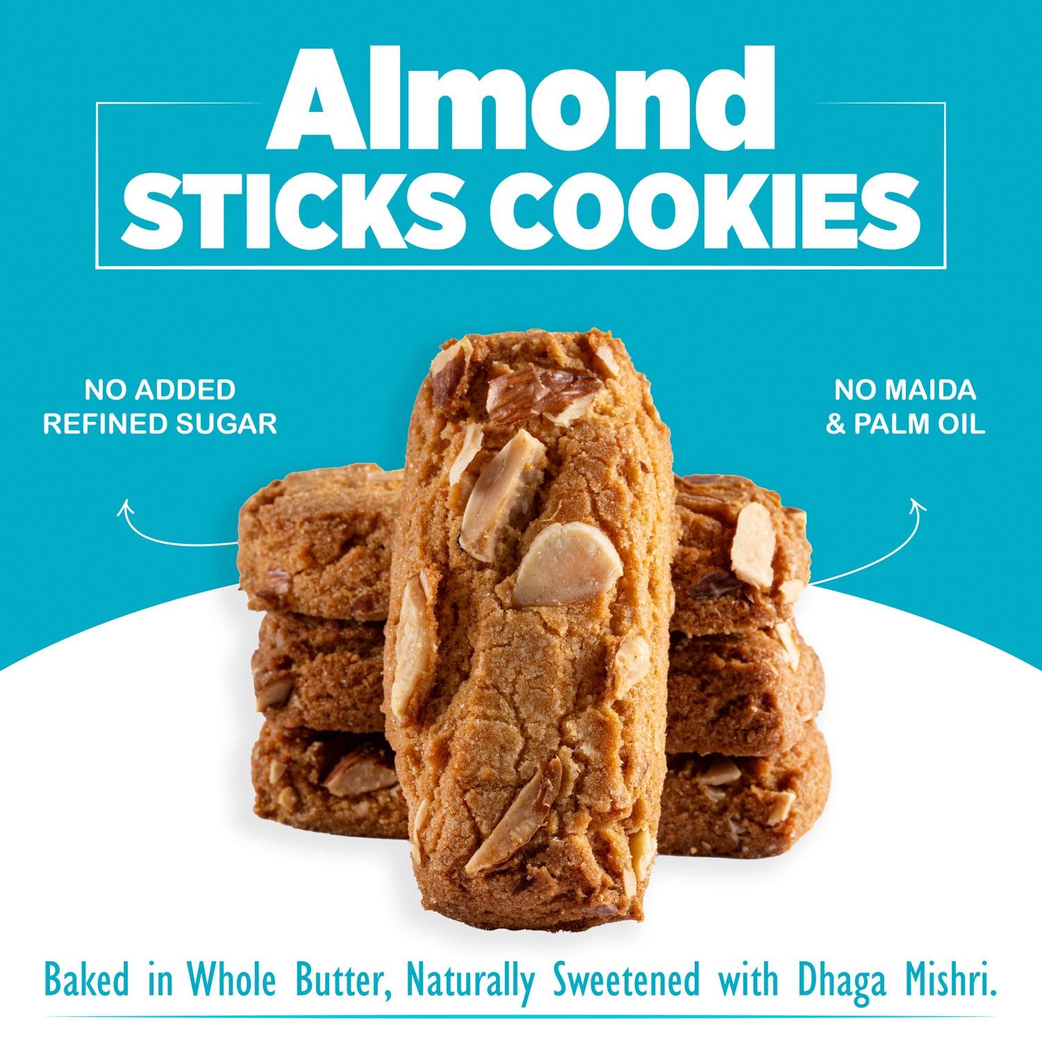 Almond Stick Cookies (200gm) - Gud Mishri