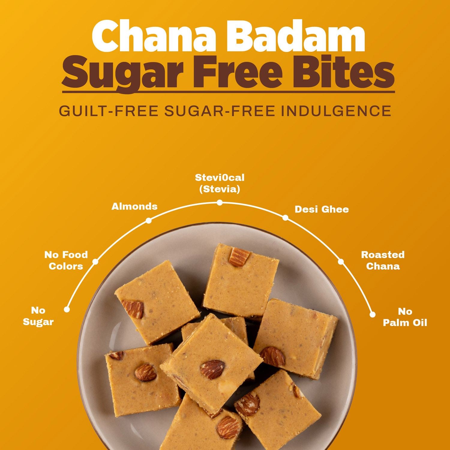 Chana Badam Barfi (Sugar-Free) - Gud Mishri