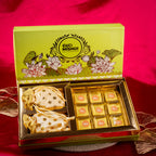 Gud Mishri Diwali Gift Hamper - BB01 | Chana Badam Mithai 225gm, Raisins 70gm, Mix Nuts 70gm | Premium Festive Gift Box - Gud Mishri