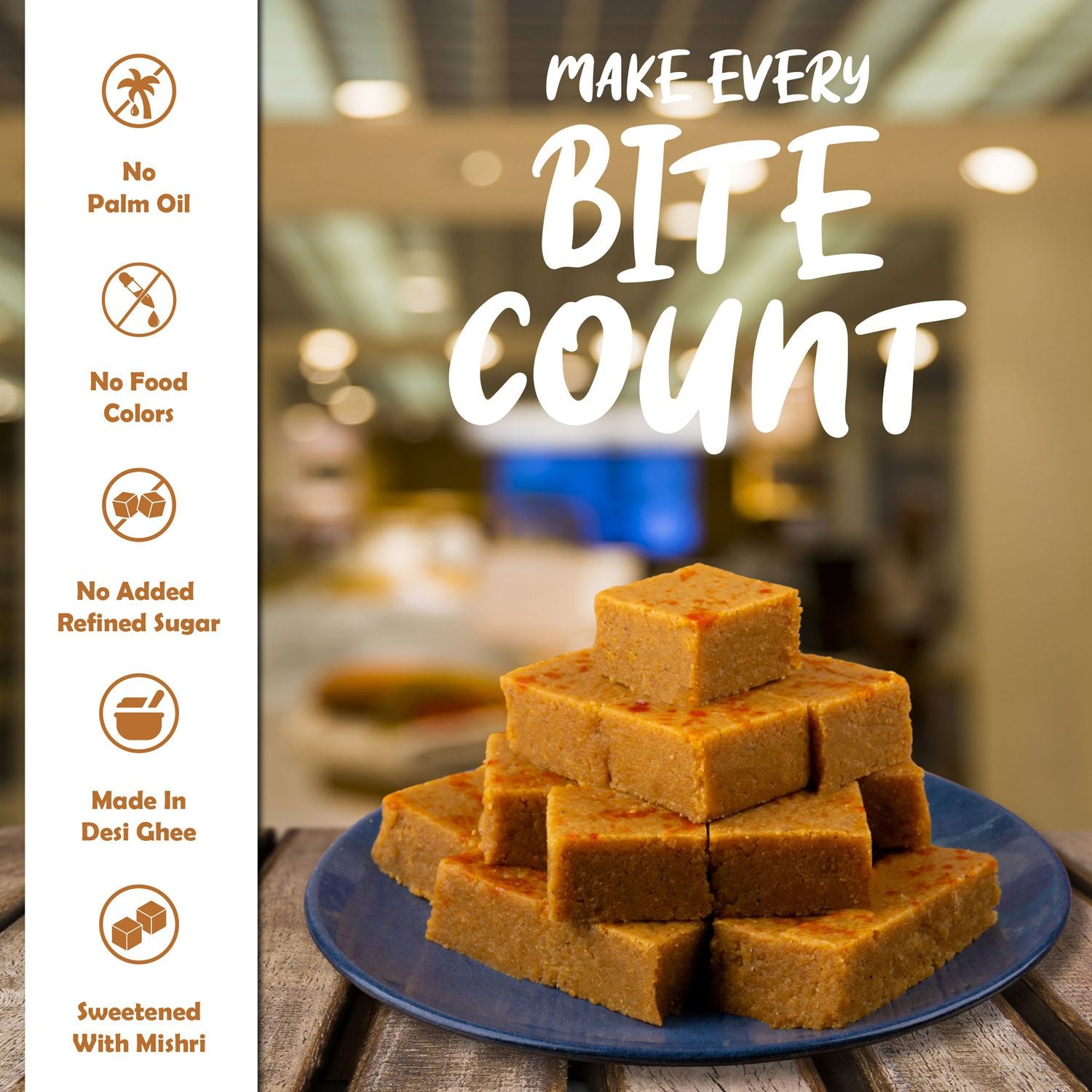 Besan Barfi - Gud Mishri