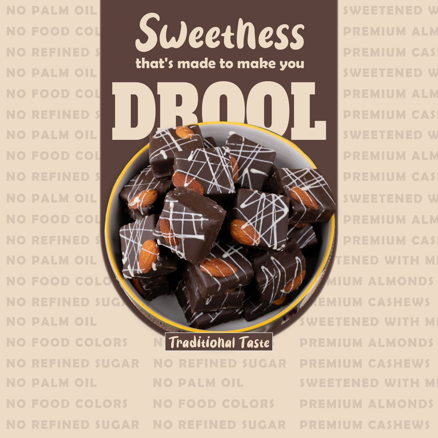 Kaju Choco Pastry Barfi - Gud Mishri