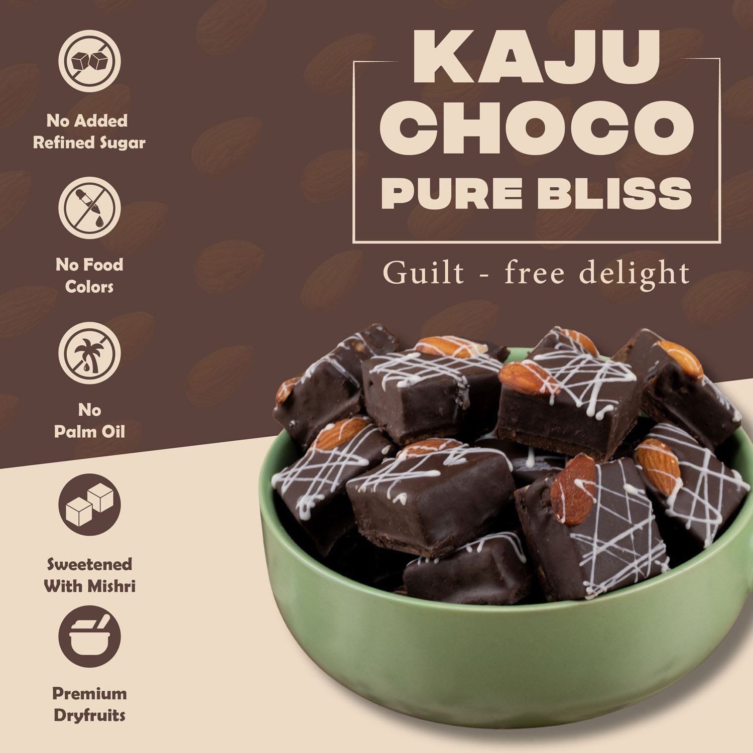 Kaju Choco Pastry Barfi - Gud Mishri