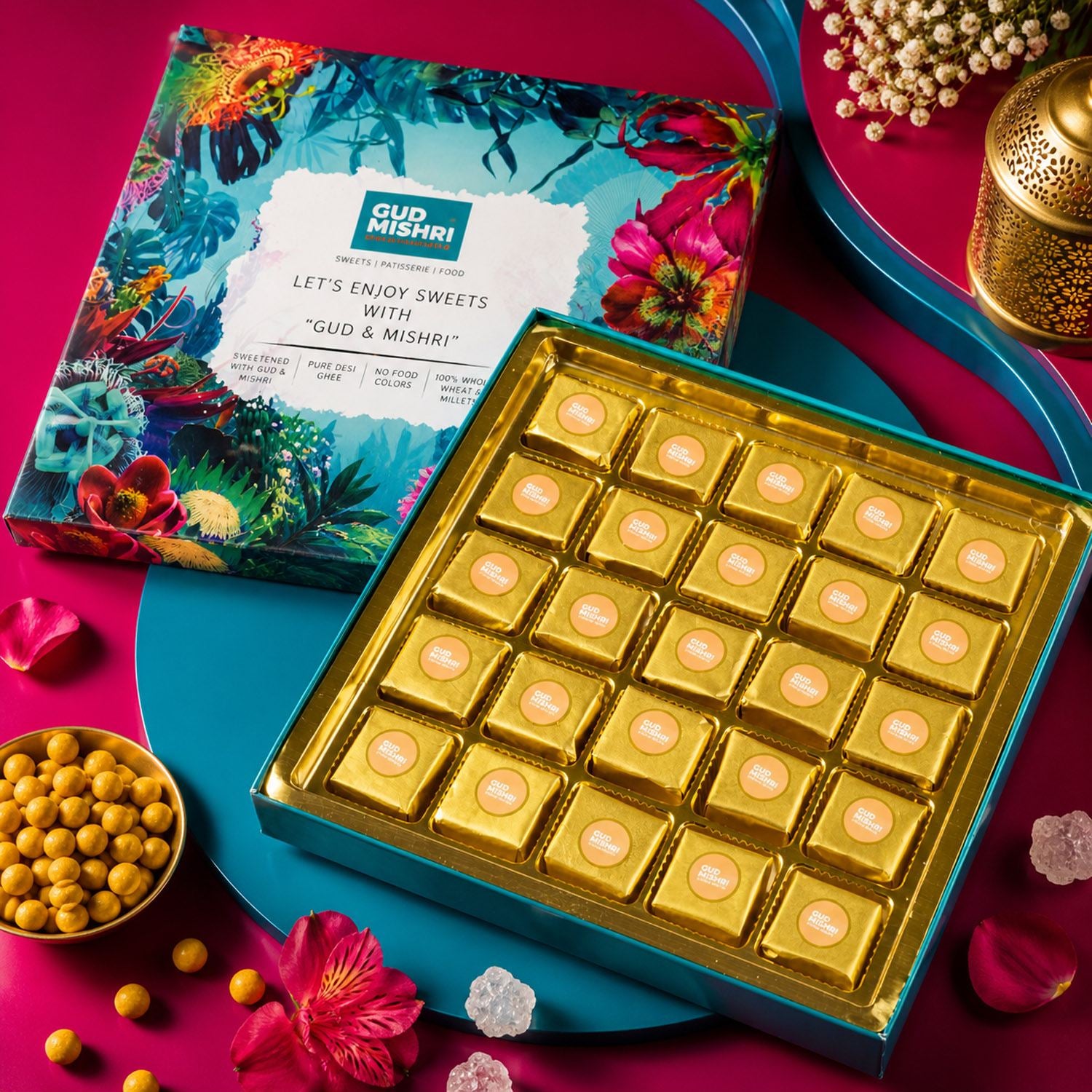 Chana Badam Bite Boxes - Gud Mishri