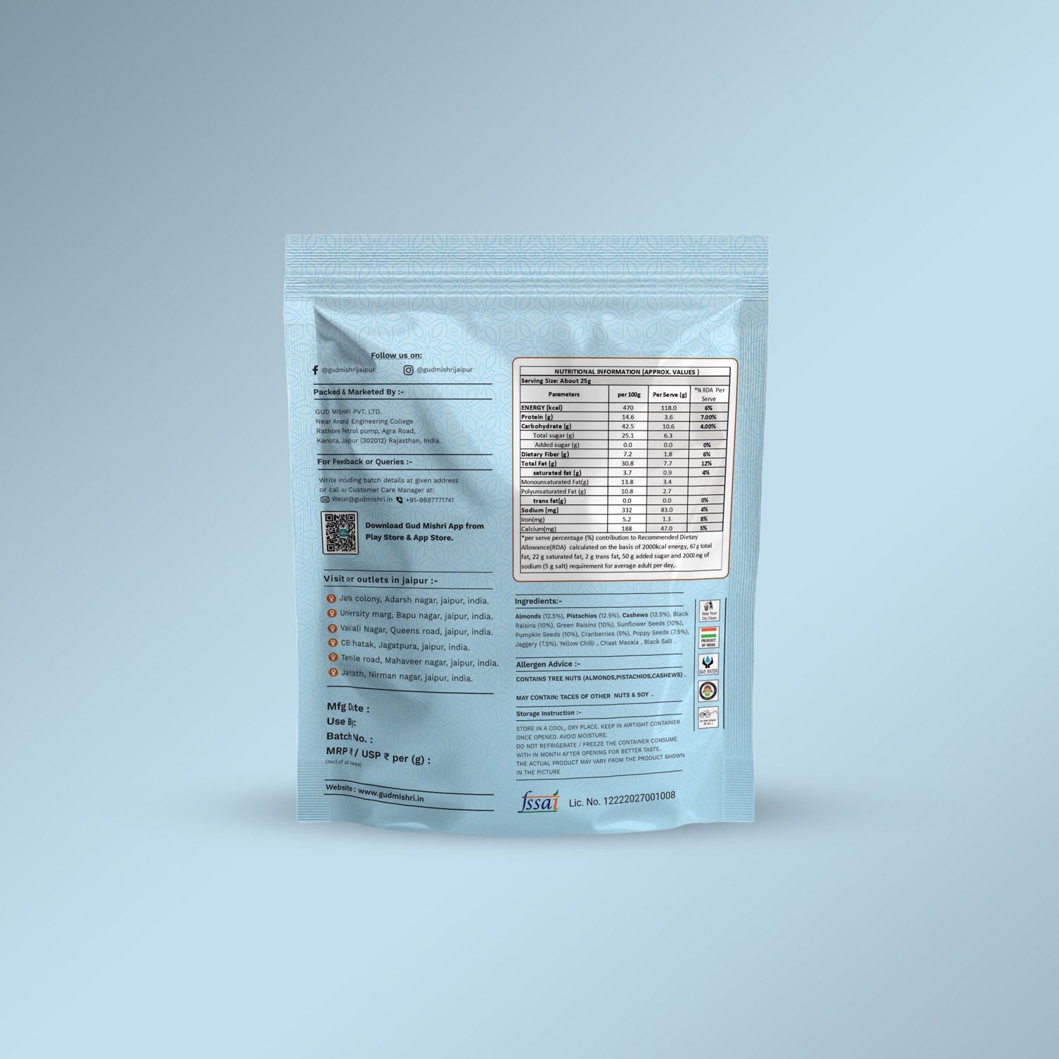 Chatkara Nuts & Seeds (70gm) - Gud Mishri