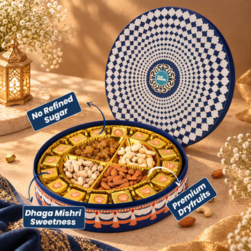 Chana Badam Mishri Barfi and Roasted Dry Fruit Gift Hamper (DGH-17)