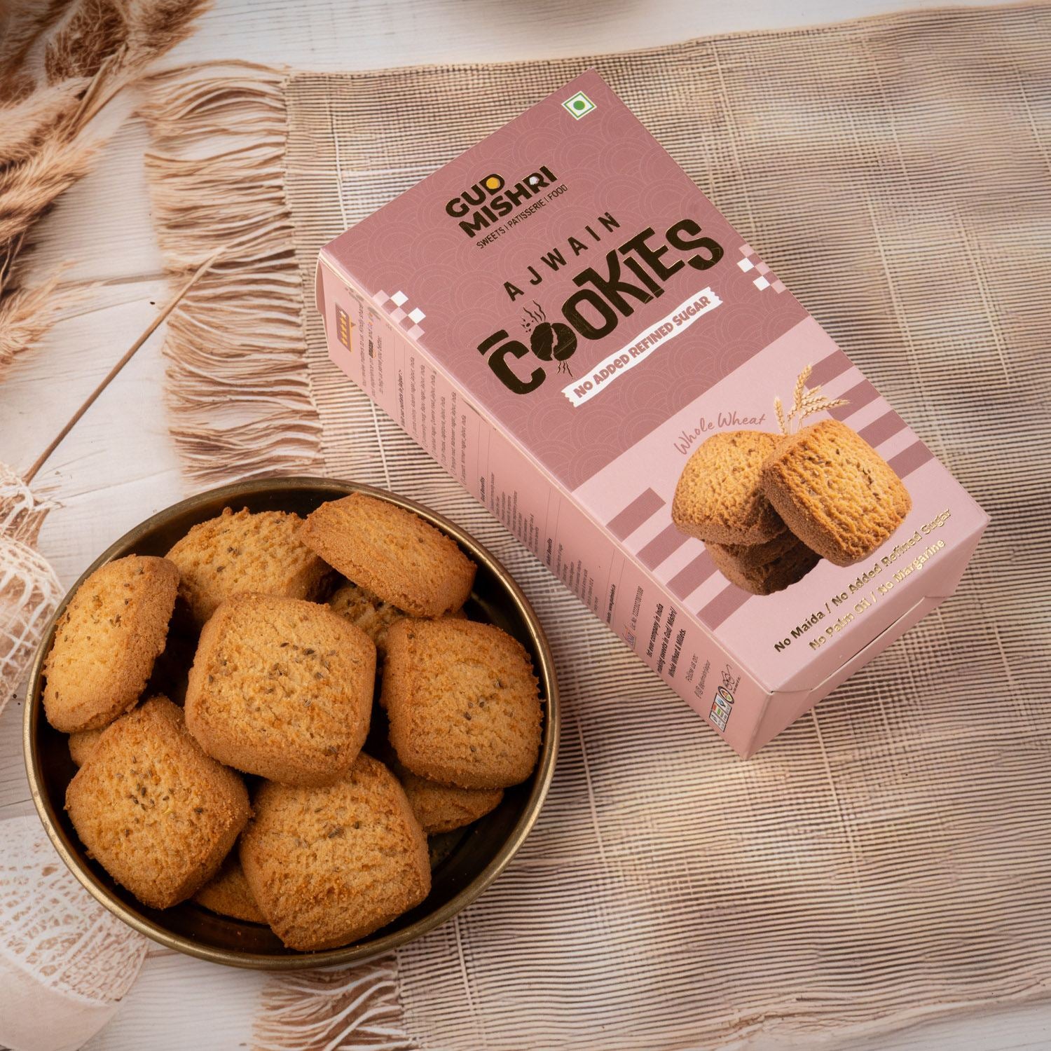 Ajwain Cookies (150gm) - Gud Mishri