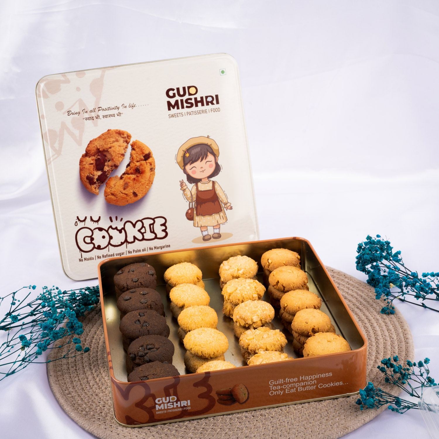 Assorted Premium Mini Cookies Tin Box [TBC] - Gud Mishri