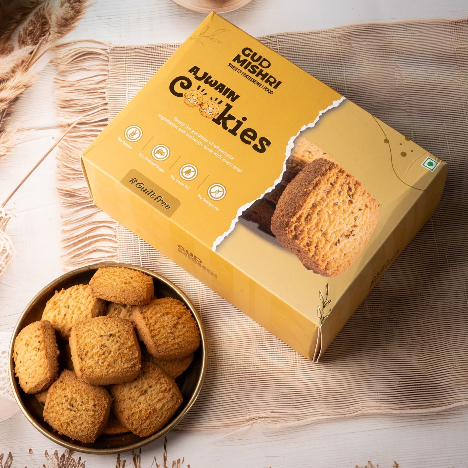 Ajwain Cookies (250gm) - Gud Mishri