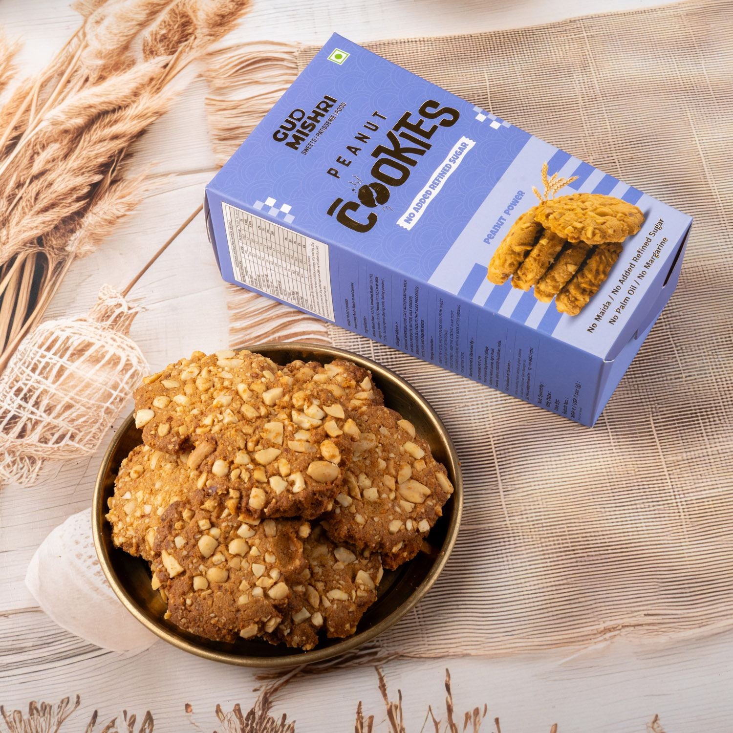Peanut Gud Cookies (150gm) - Gud Mishri