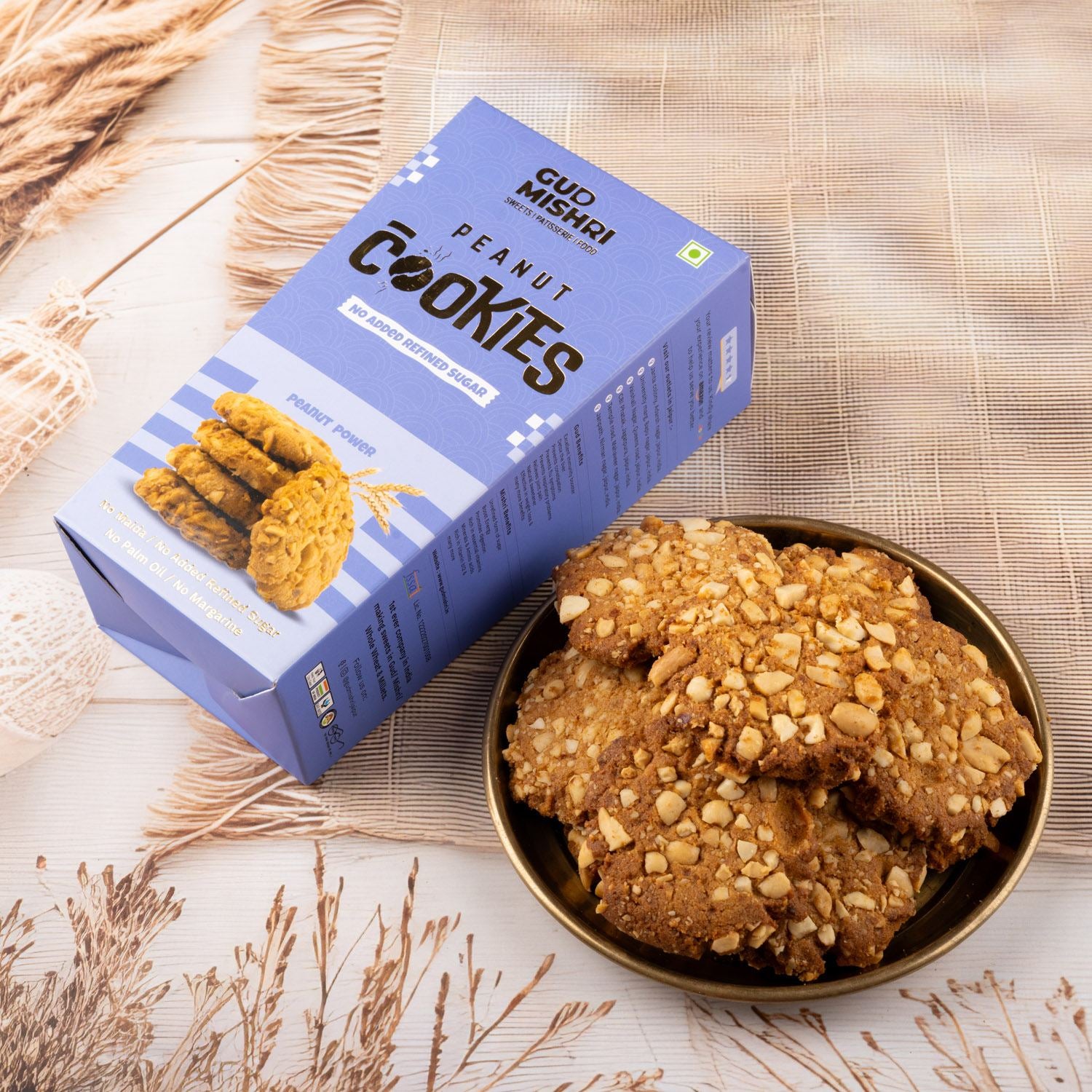 Peanut Gud Cookies (150gm) - Gud Mishri