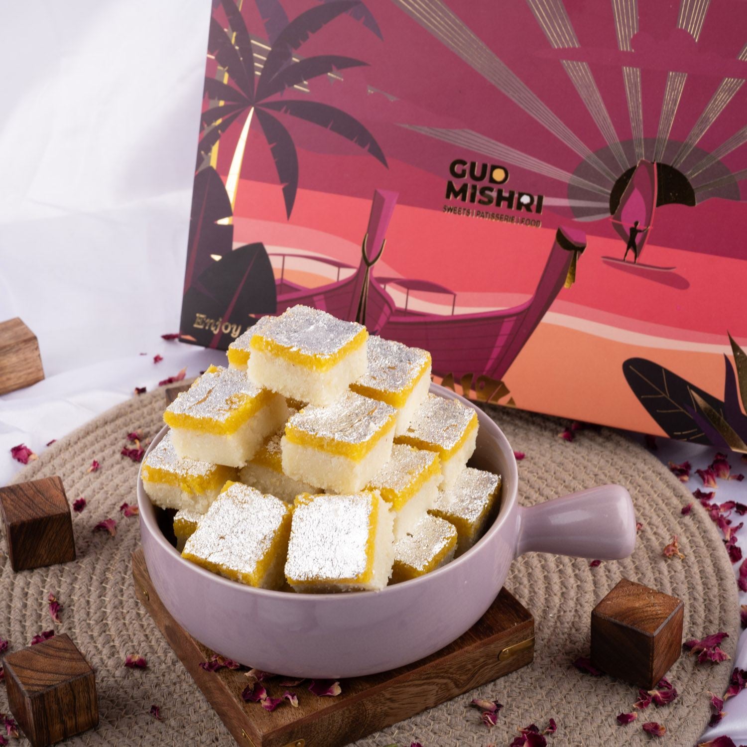 Nariyal Barfi Mishri Kesar - Gud Mishri