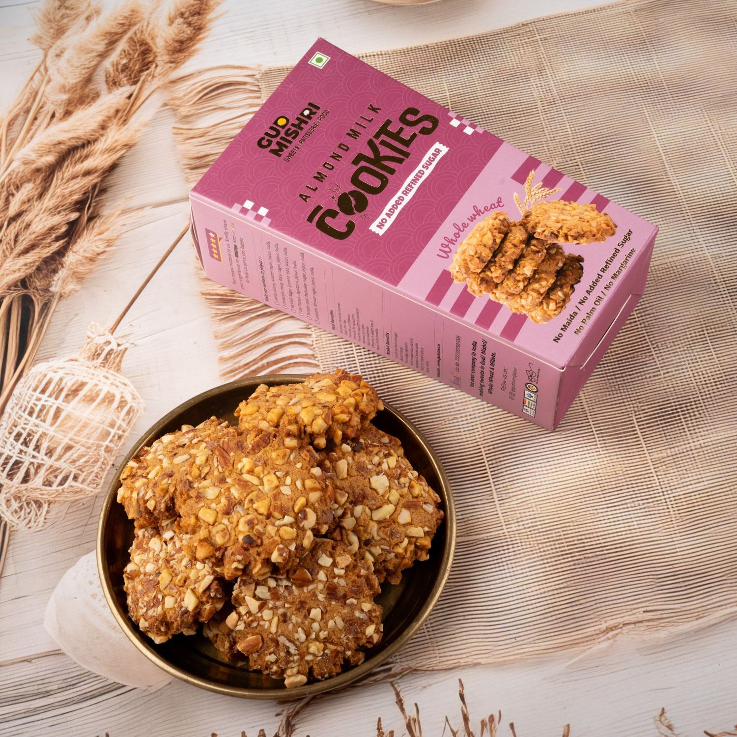 Almond Milk Cookies (150gm) - Gud Mishri