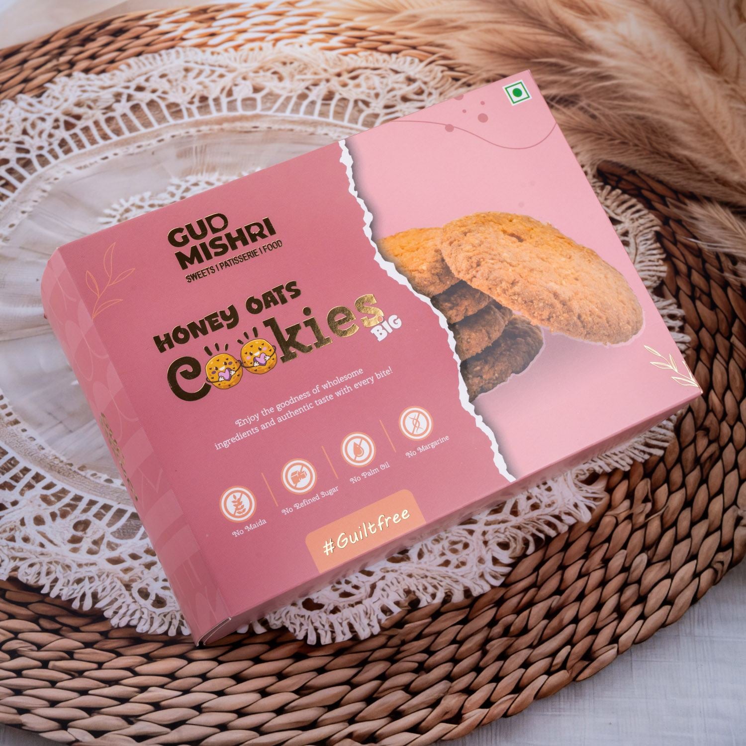 Honey Oats Cookies (400gm) - Gud Mishri