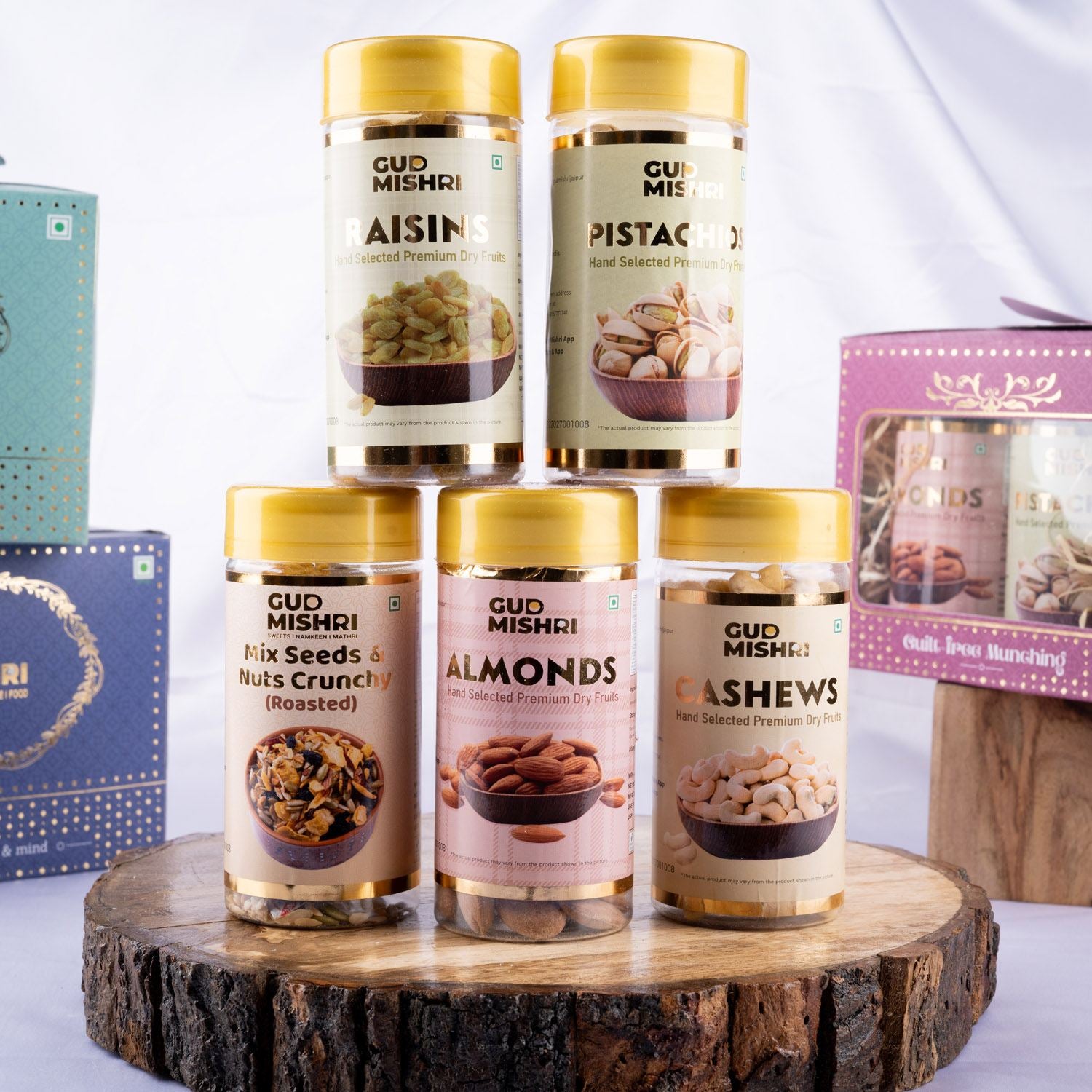 Gift Box - DFD | Kaju, Badam, Kismis, Pista, Mix Seeds Crunchy - Gud Mishri