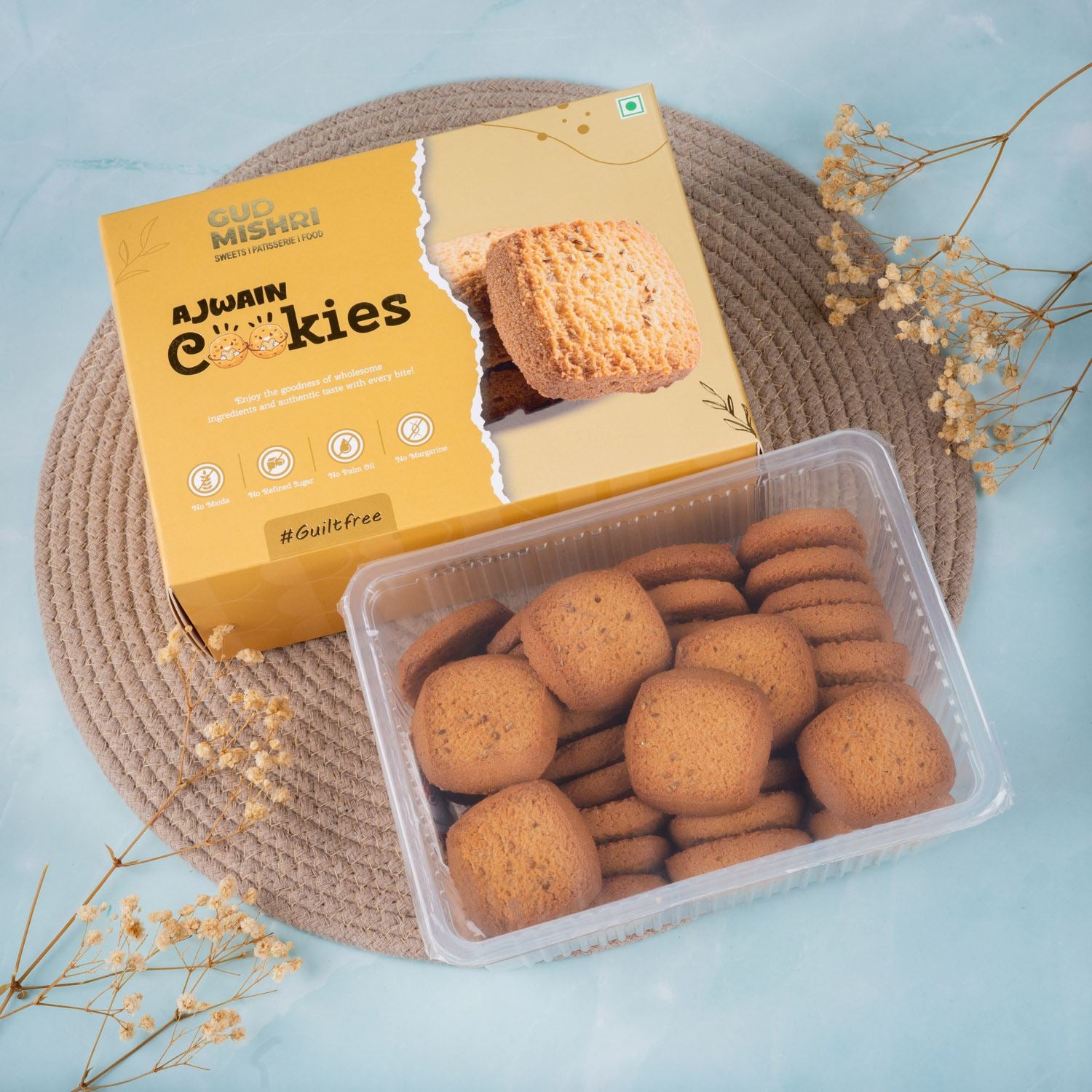Ajwain Cookies (250gm) - Gud Mishri