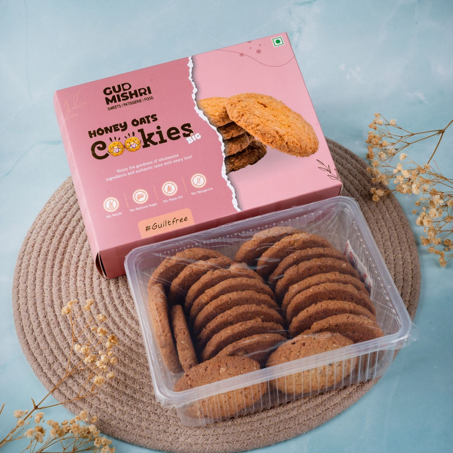 Honey Oats Cookies (400gm) - Gud Mishri