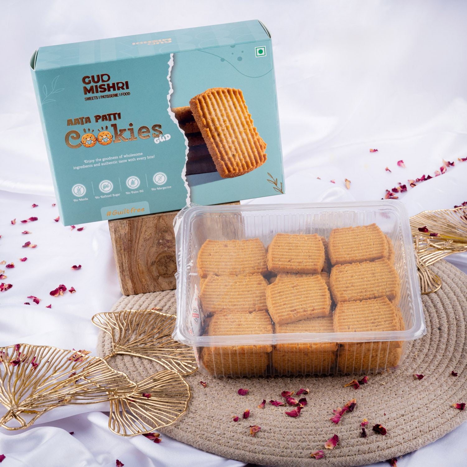 Gud Aata Patti Cookies (250gm) - Gud Mishri