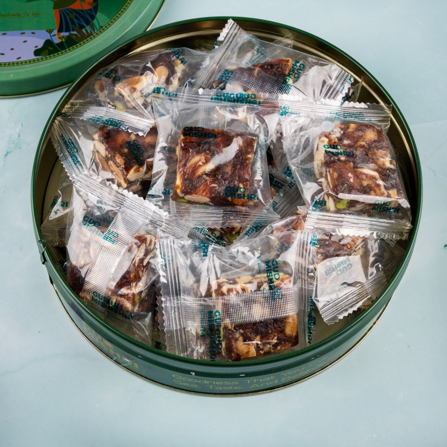 Date Bites Round Tin Box - Gud Mishri