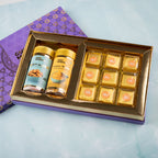 Gud Mishri Diwali Gift Hamper - BB02 | Chana Badam Mithai 225gm, Bikaneri Bhujiya 70gm, Milky Mathri 100gm  | Premium Festive Gift Box - Gud Mishri