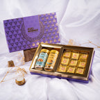 Gud Mishri Diwali Gift Hamper - BB02 | Chana Badam Mithai 225gm, Bikaneri Bhujiya 70gm, Milky Mathri 100gm  | Premium Festive Gift Box - Gud Mishri