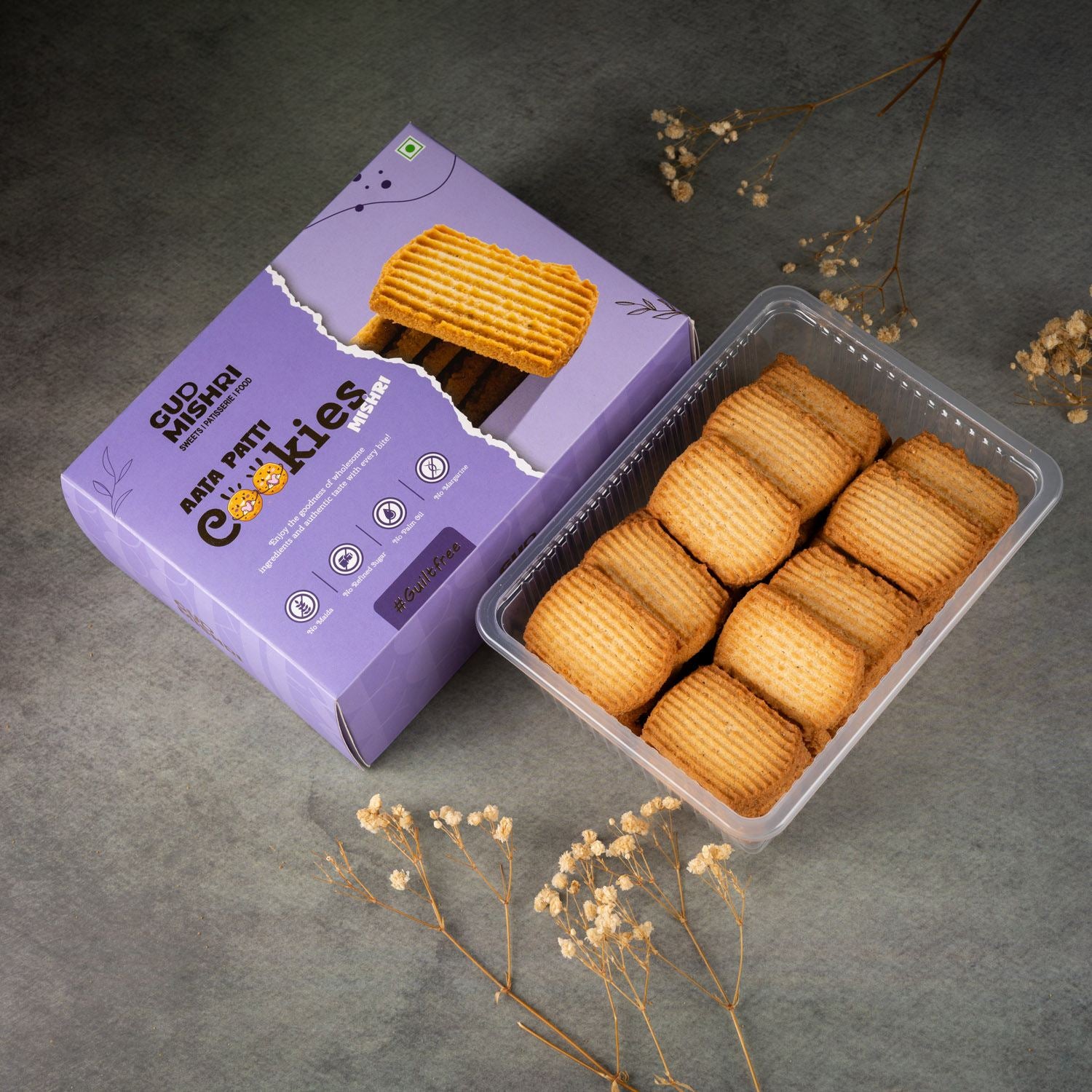 Aata Patti Mishri Cookies (220 gm) - Gud Mishri