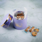 Hazelnut & Almond Cookies Round Tube Box  (500gm) - Gud Mishri