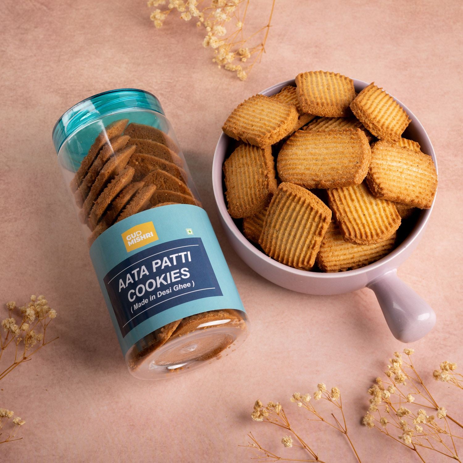 Aata Patti Cookies (175gm) - Gud Mishri