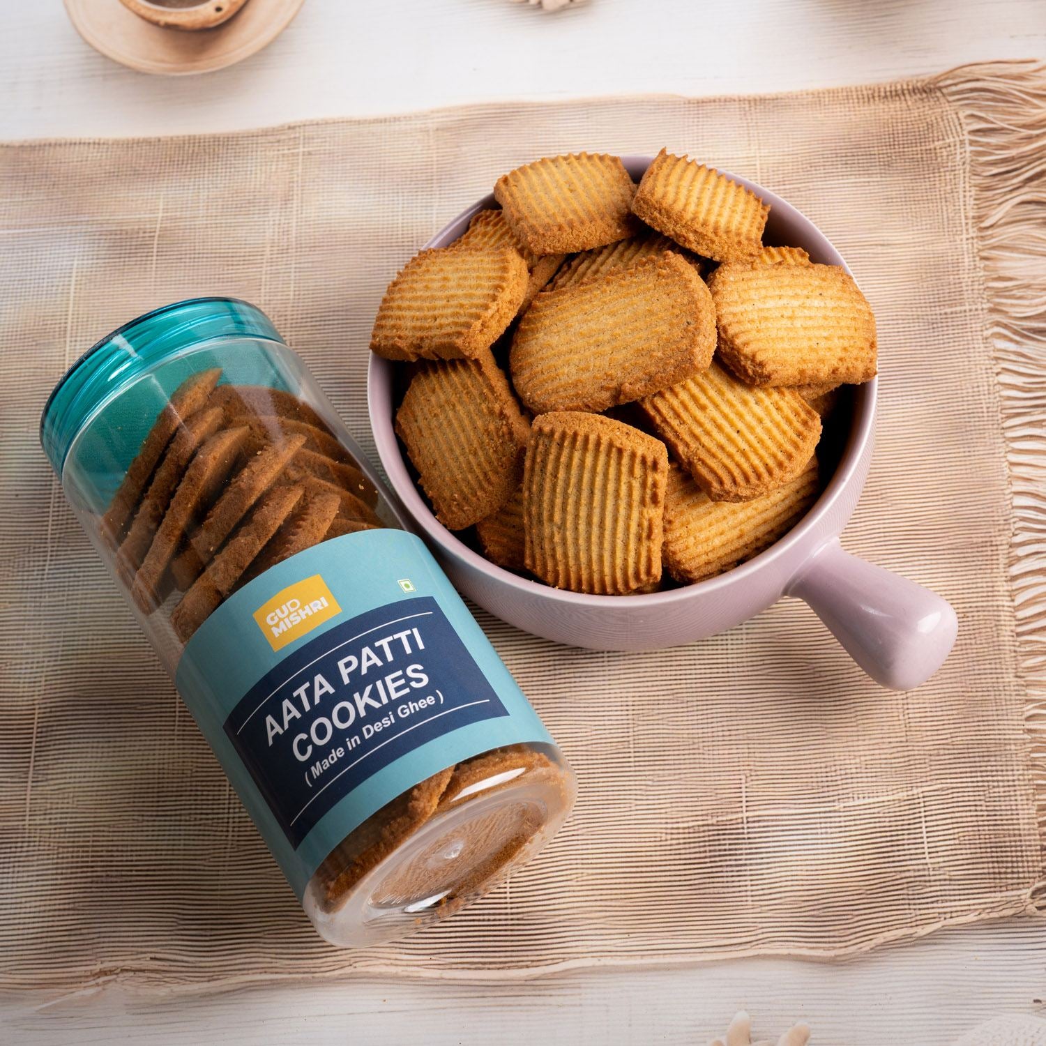 Aata Patti Cookies (175gm) - Gud Mishri