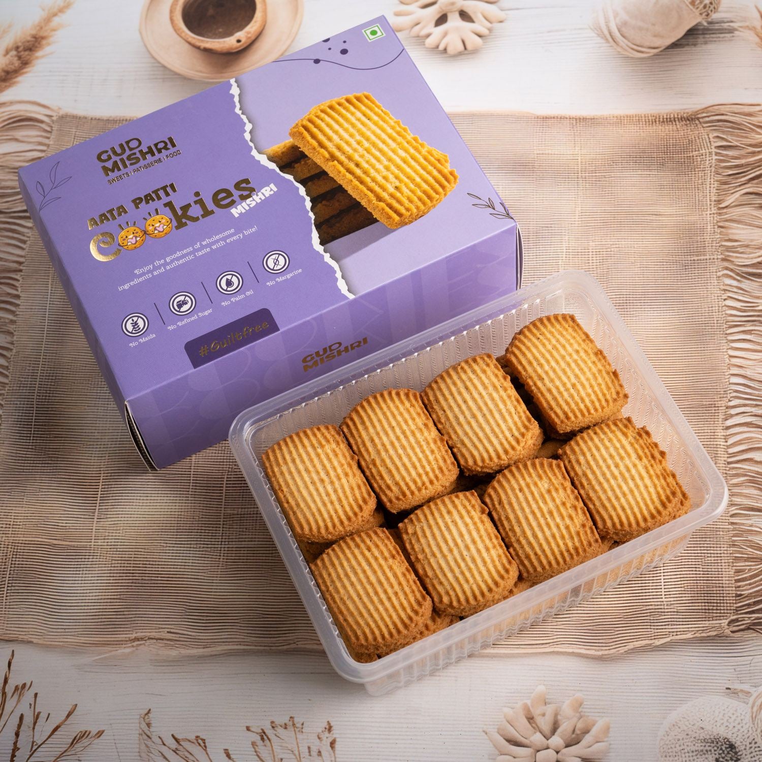 Aata Patti Mishri Cookies (220 gm) - Gud Mishri