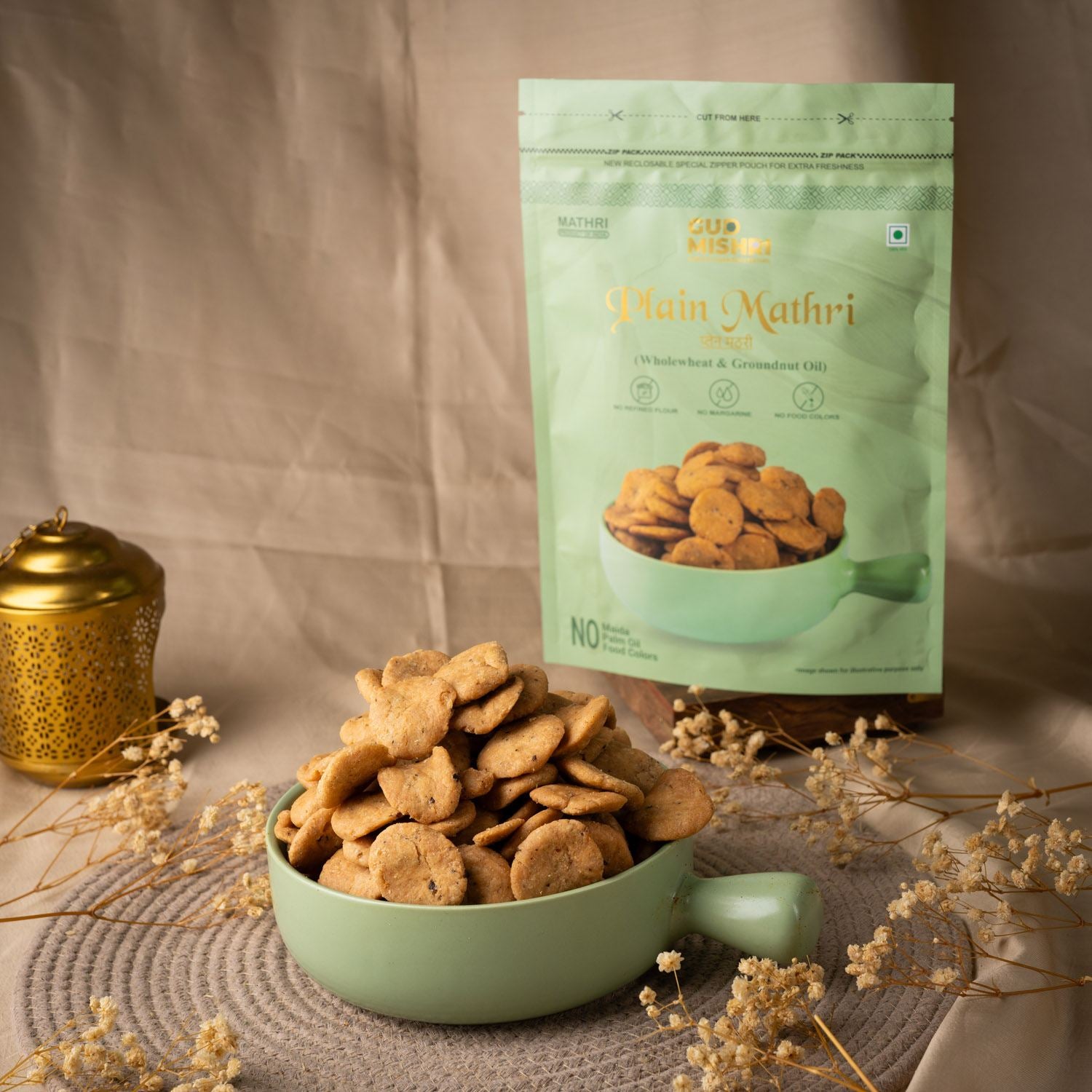 Plain Aata Mathri-400gms - Gud Mishri