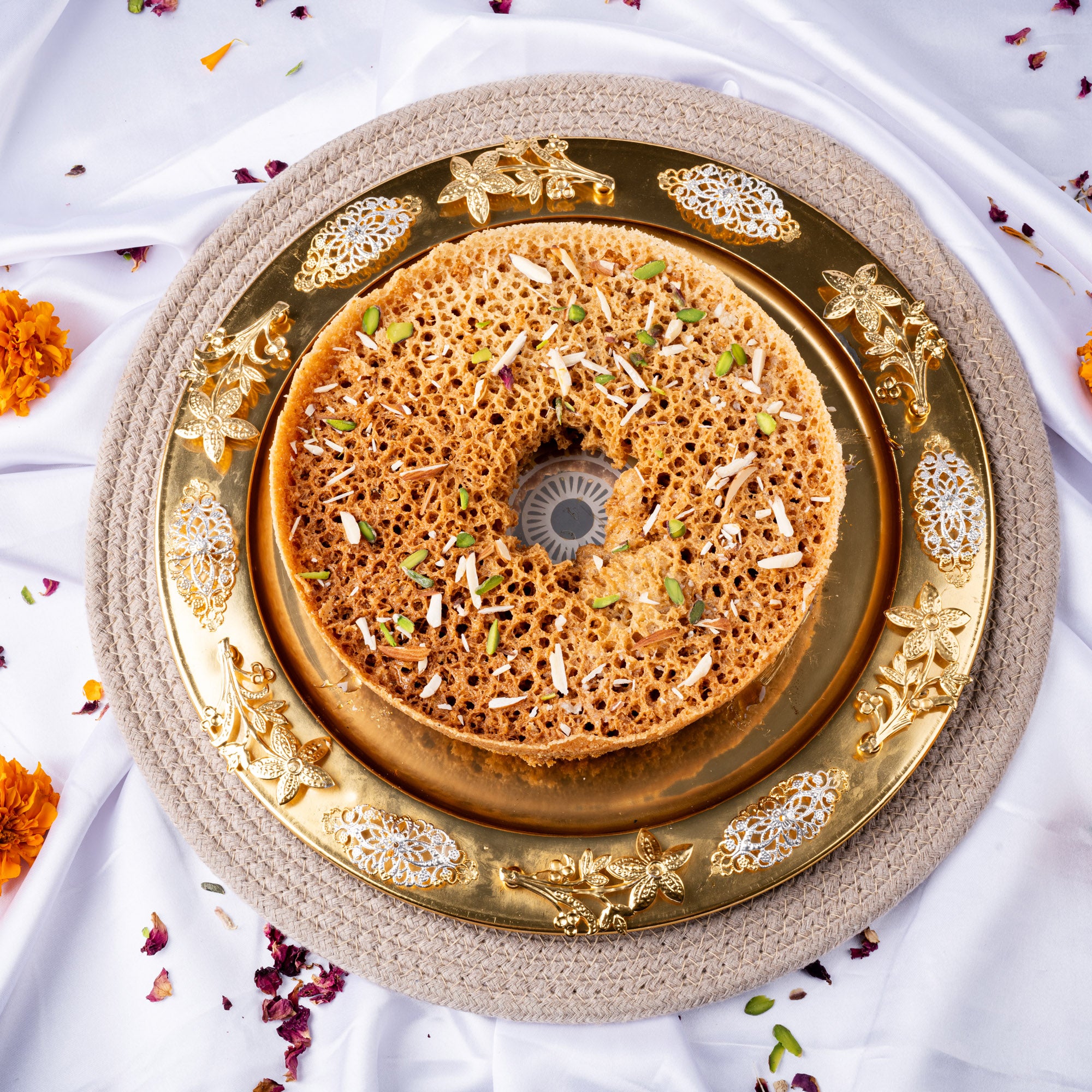 Whole Wheat Mishri Chasni Ghewar (Bada) - Gud Mishri