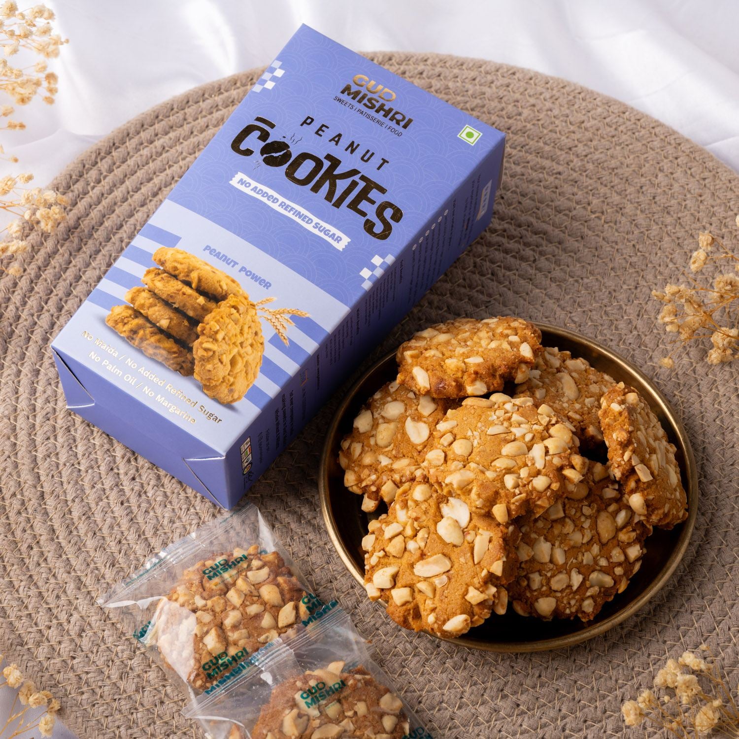 Peanut Gud Cookies (150gm) - Gud Mishri