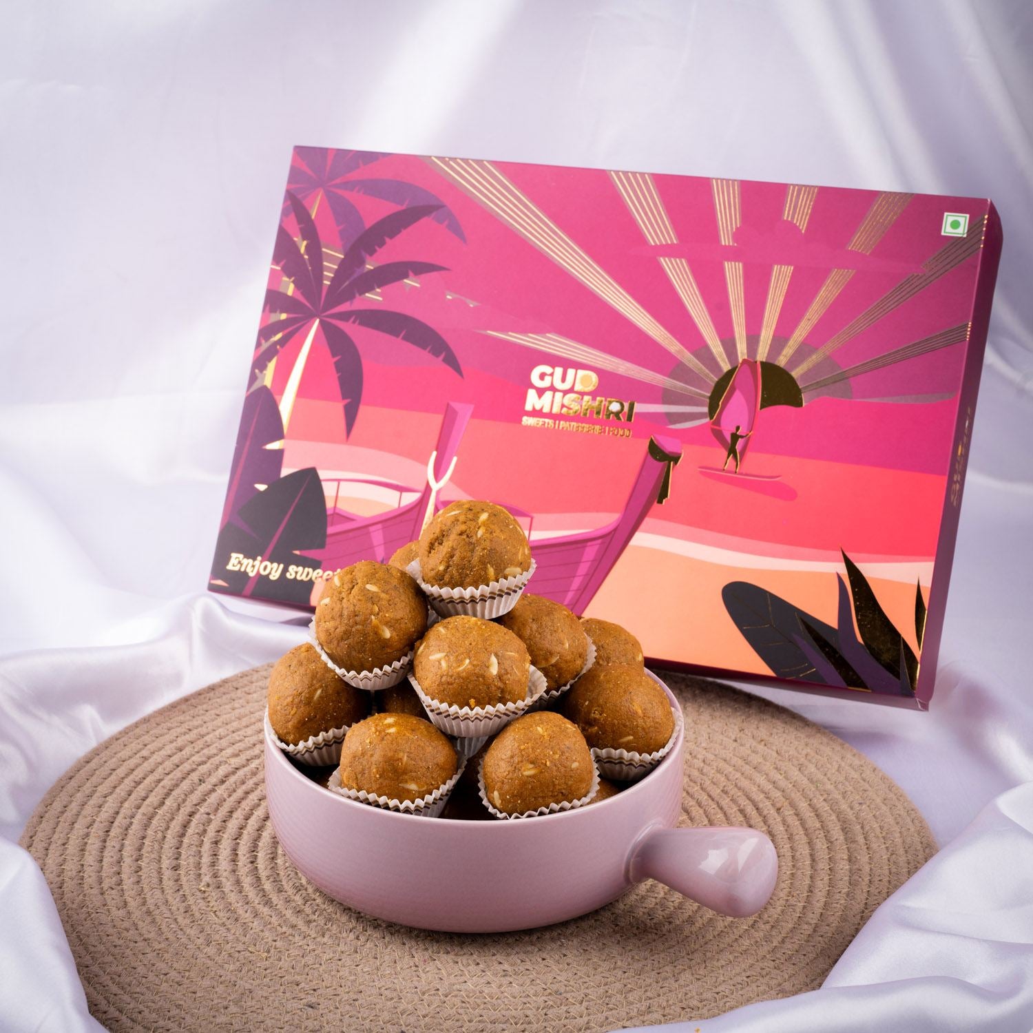 Besan Laddu Mishri - Gud Mishri
