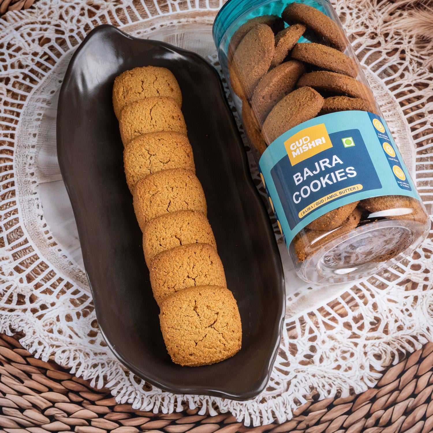 Bajra Cookies (280gm) - Gud Mishri