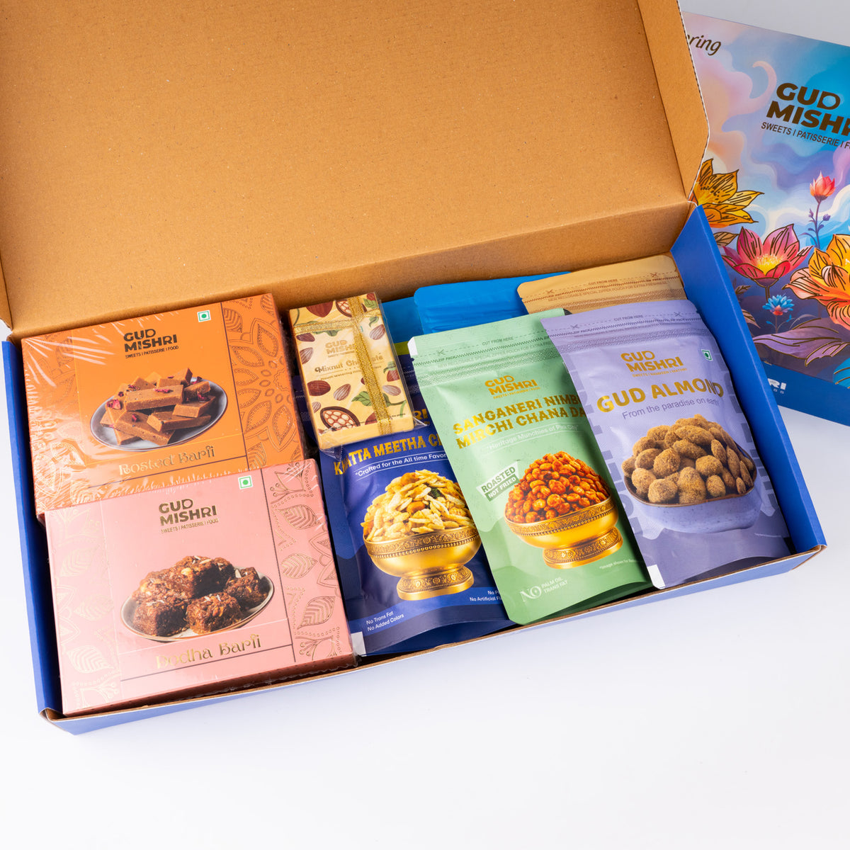 Mix Roasted Barfi, Namkeen and Dry Fruit Sweets and Snacks Gift Hamper (DGH-57C)