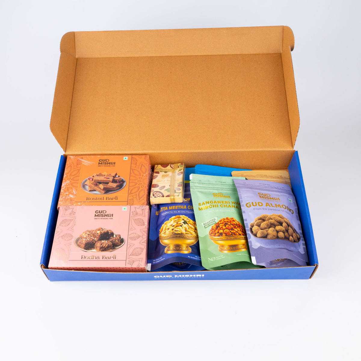 Mix Roasted Barfi, Namkeen and Dry Fruit Sweets and Snacks Gift Hamper (DGH-57C)