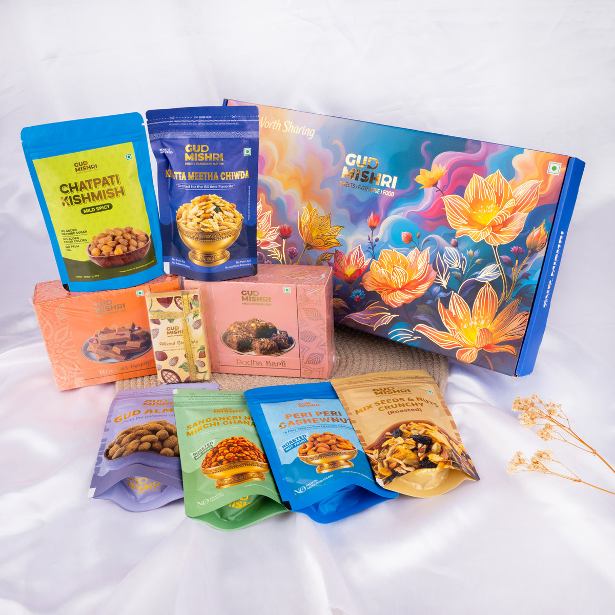 Mix Roasted Barfi, Namkeen and Dry Fruit Sweets and Snacks Gift Hamper (DGH-57C)