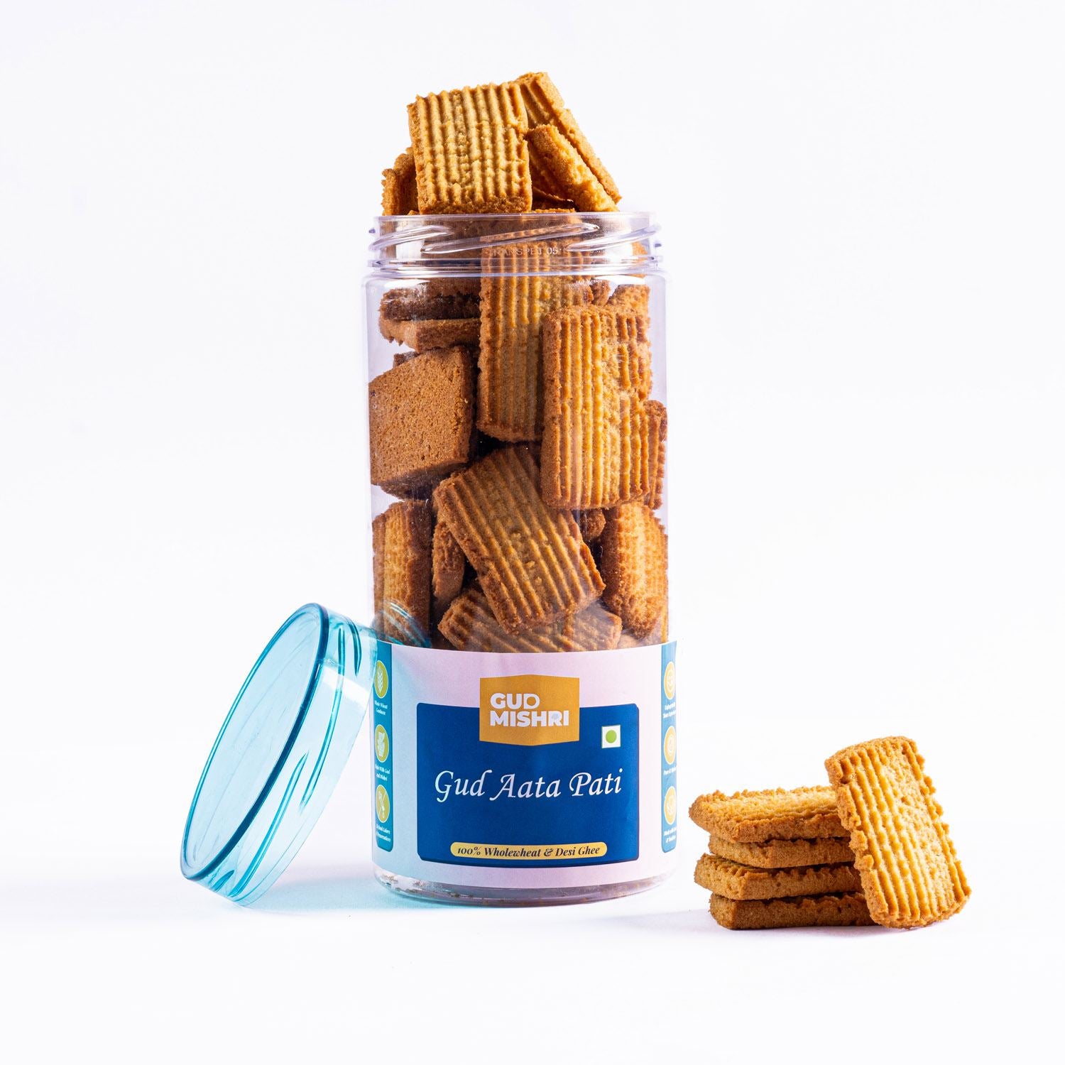Aata Patti Gud Cookies (175gm) - Gud Mishri